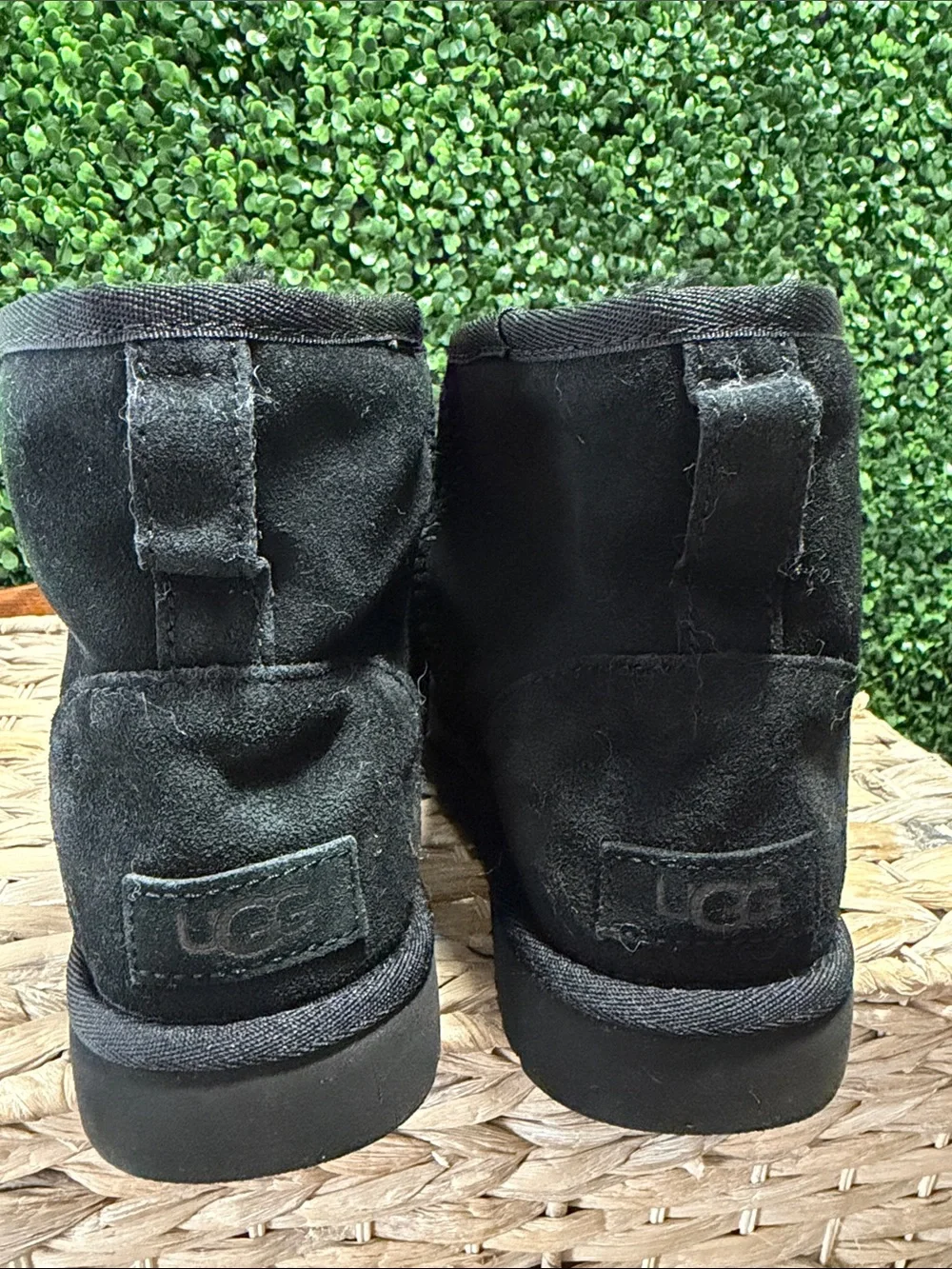 UGG Kids Short Boot with Logo Strap in Black